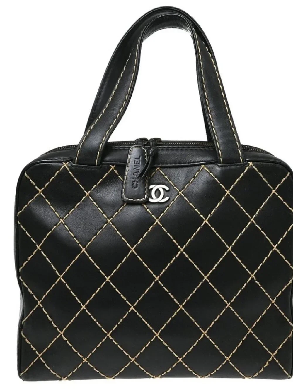 Chanel Black Calfskin Wild Stitch Handbag